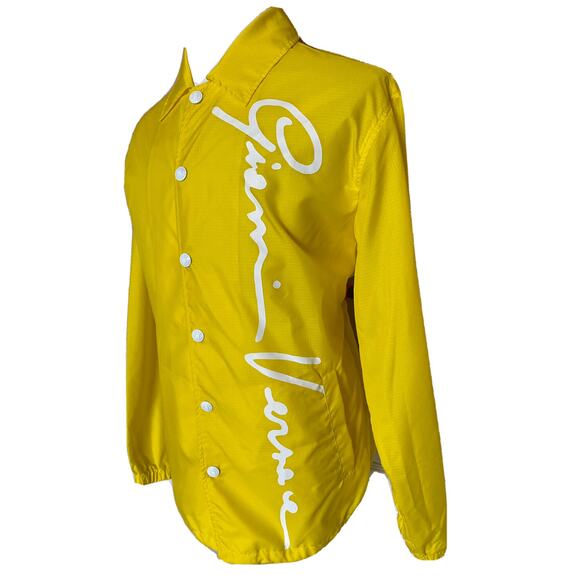 Versace Men's Button Down Yellow Raincoat Jacket S (46 Euro) A85203 IT NWT $1150 - Picture 2 of 11